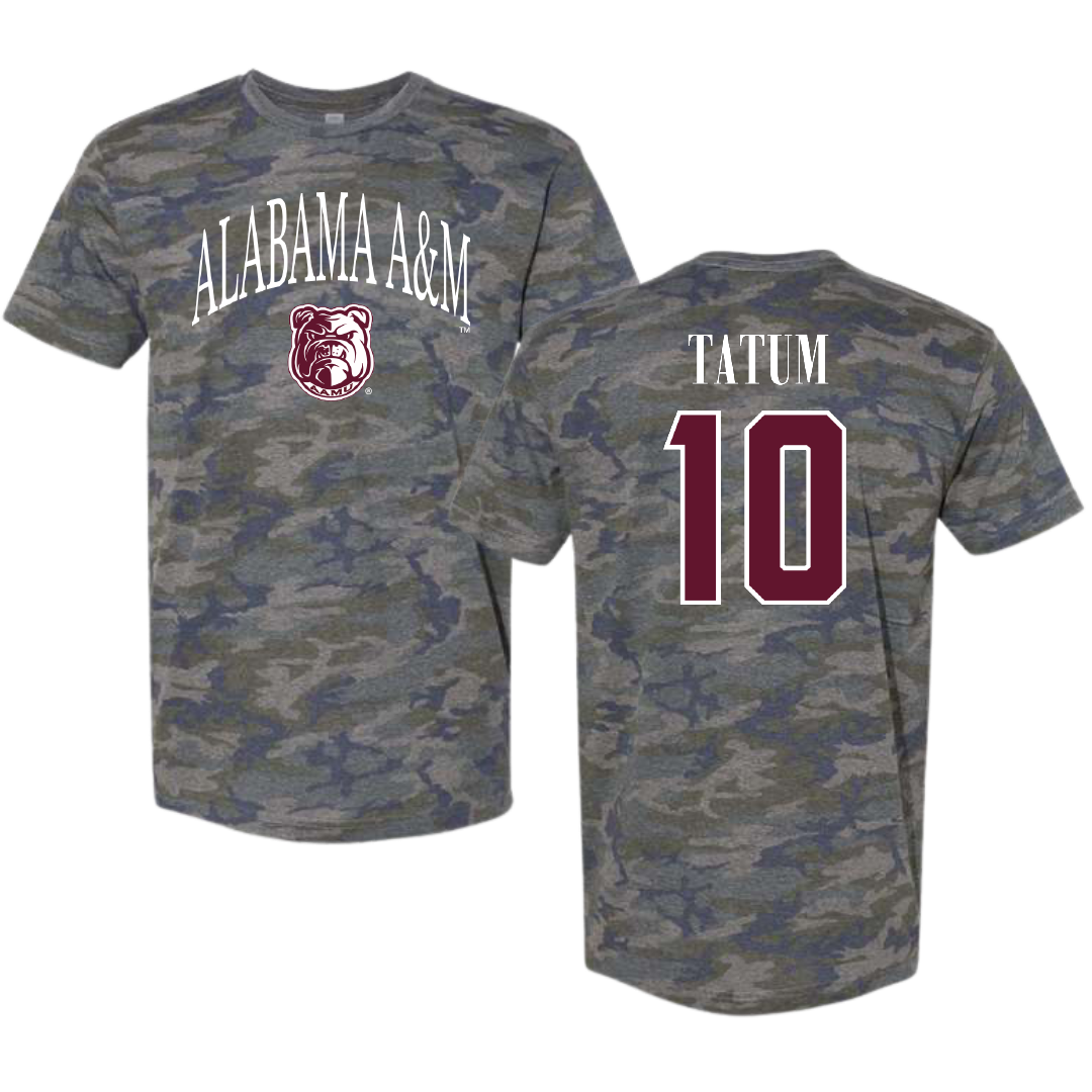 Alabama A&M University Softball Vintage Camo Tee - #10 Kaylee Tatum