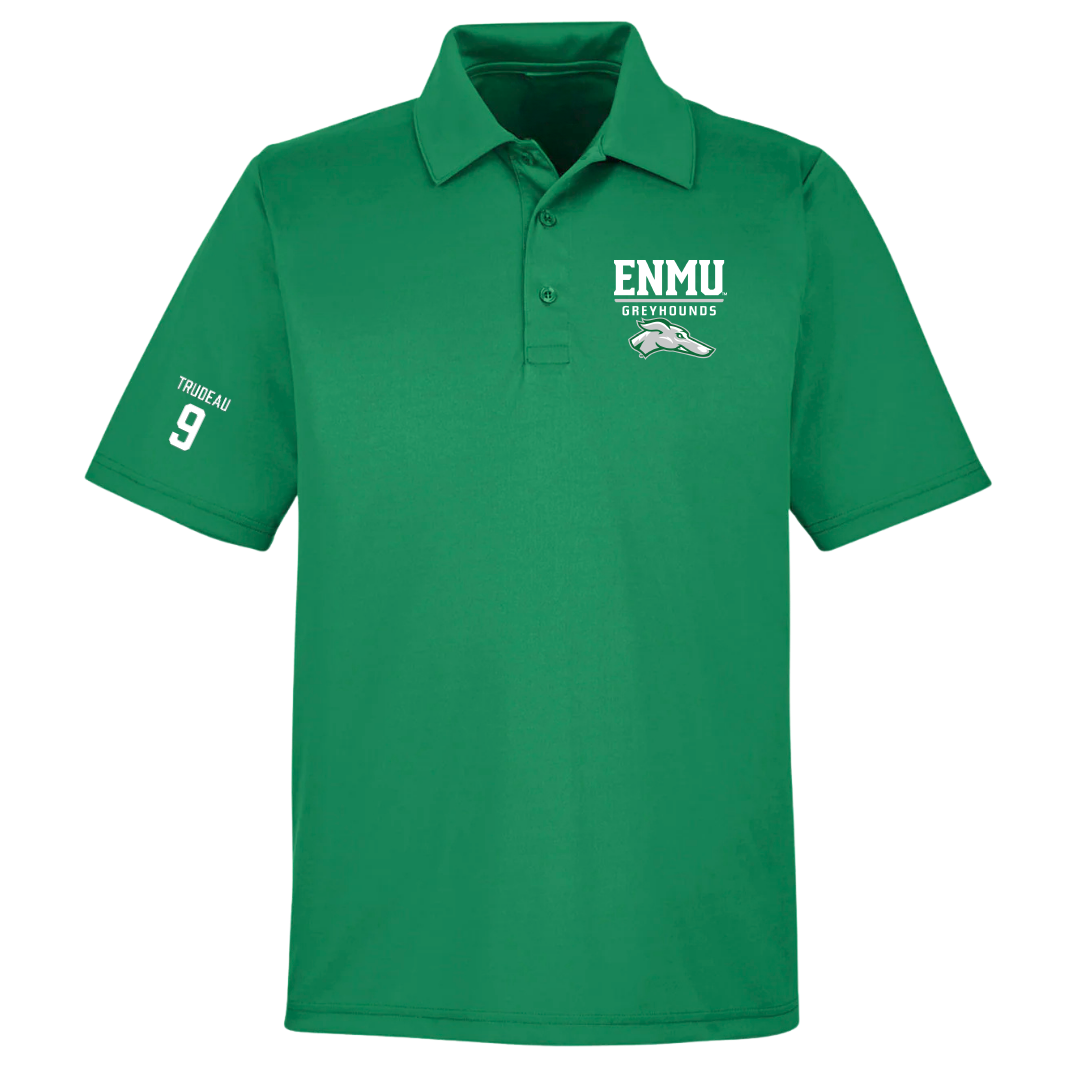 Eastern New Mexico University Baseball Green Polo - #9 Jedadiah Trudeau