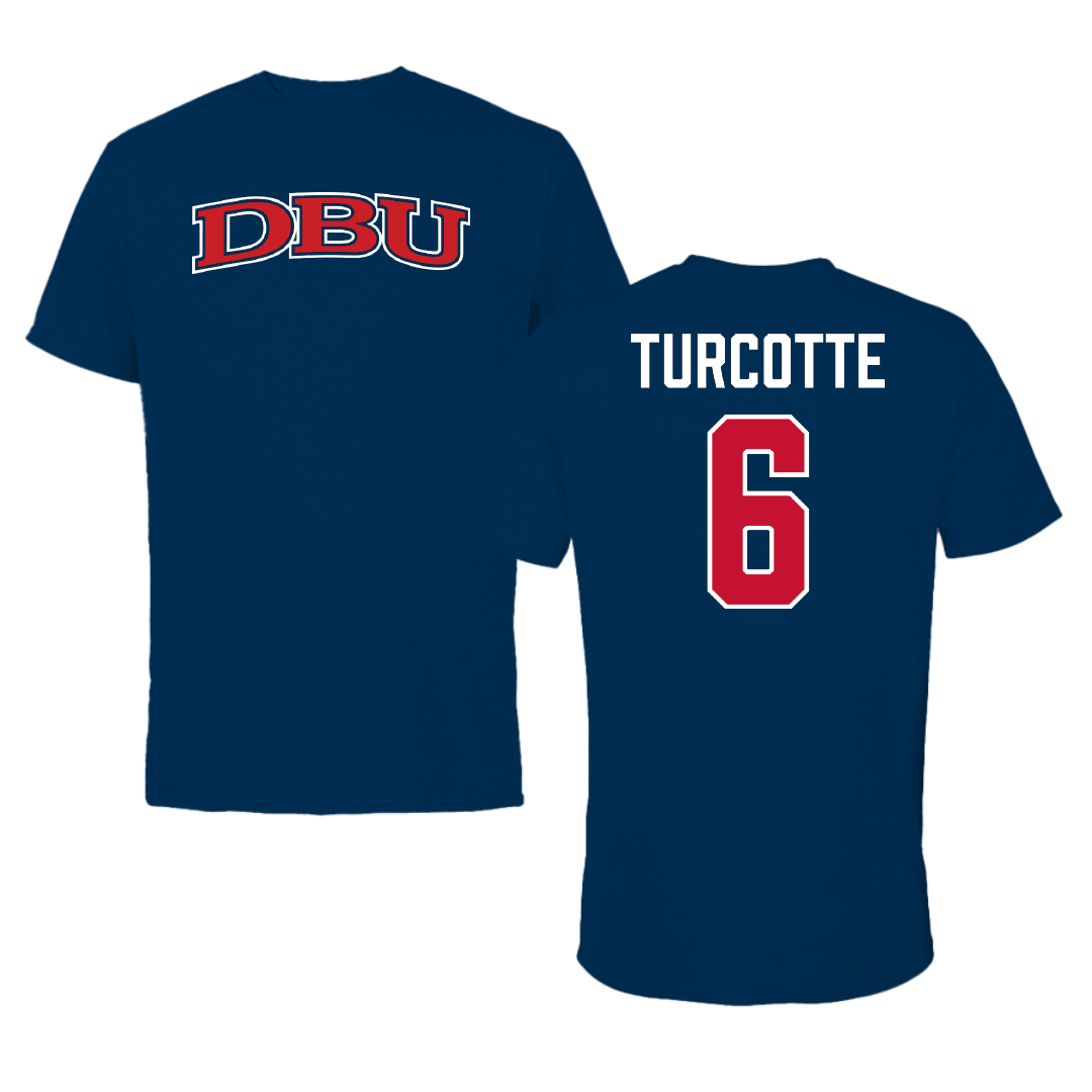 Dallas Baptist University Soccer (M) Navy DBU Performance Tee - #6 Chase Turcotte