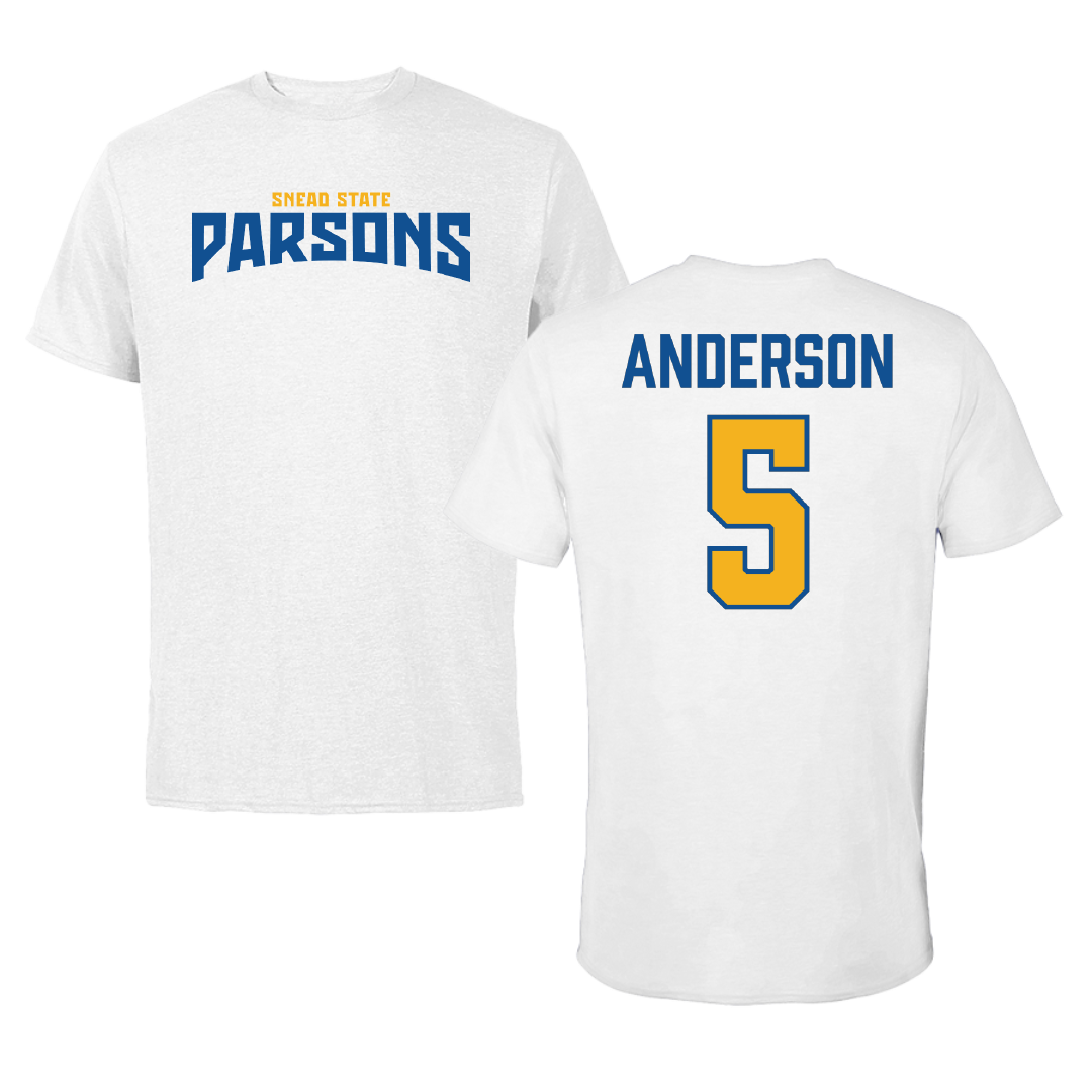 Snead State Community College Baseball White Classic Performance Tee - #5 Mac Anderson