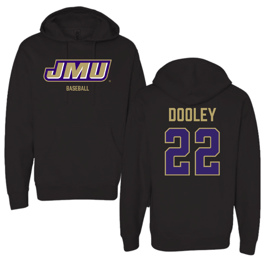 James Madison University Baseball Black Hoodie - #22 Ryan Dooley