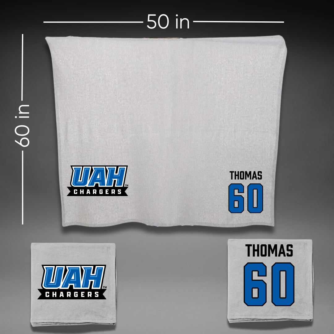 Huntsville Lacrosse (M) Gray Blanket - #60 Kaden Thomas