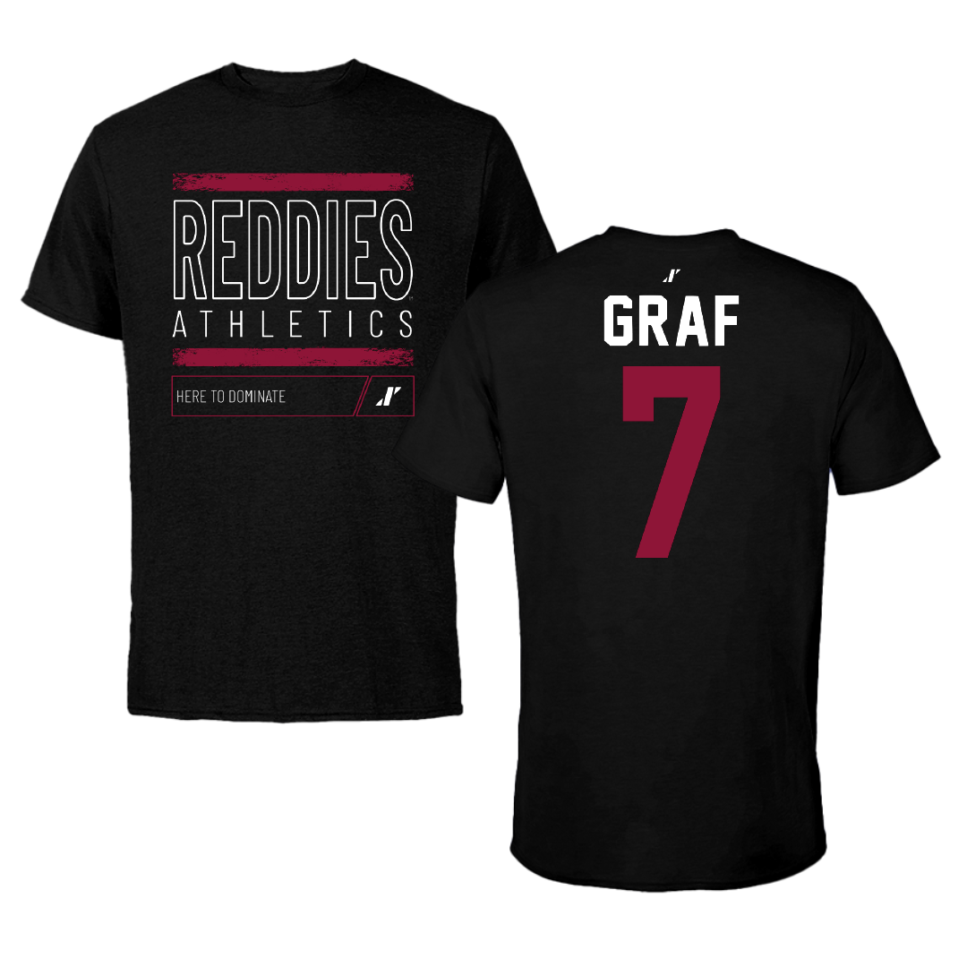 Henderson State University Baseball Black Dominate Performance Tee - #7 Ty Graf