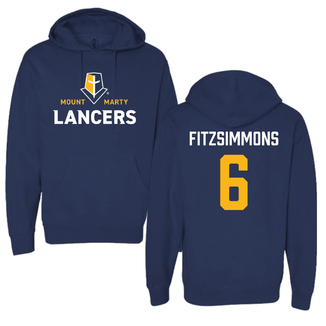 Mount Marty University Baseball Navy Hoodie - #6 Tristan Fitzsimmons