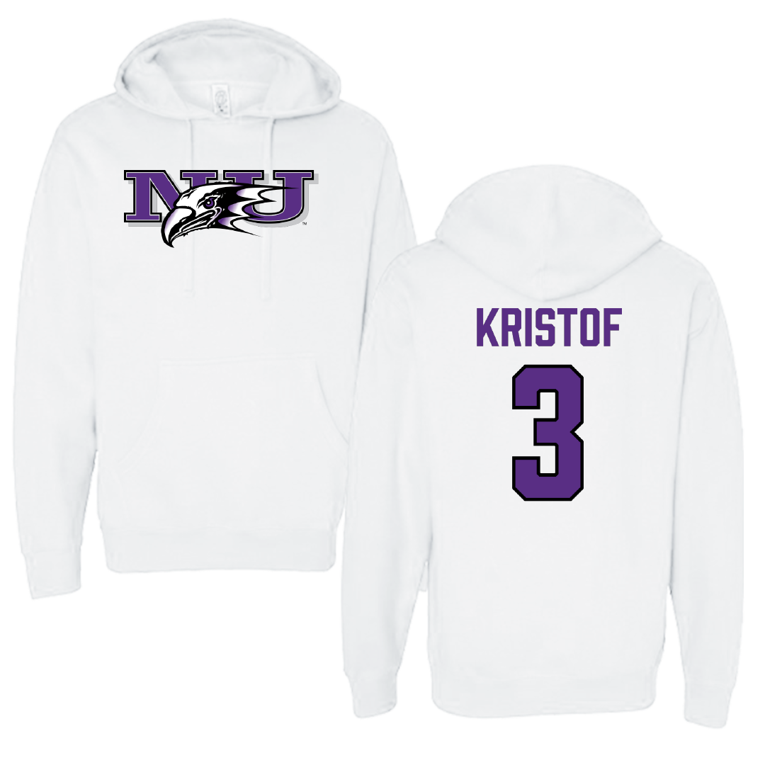 Niagara University Baseball White Hoodie - #3 Ryan Kristof