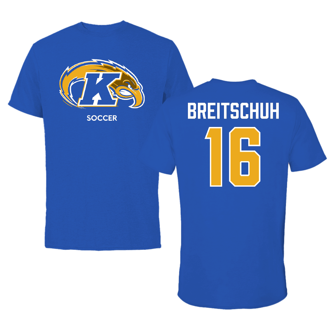Kent State University Soccer (W) Blue Tee - #16 Abby Breitschuh