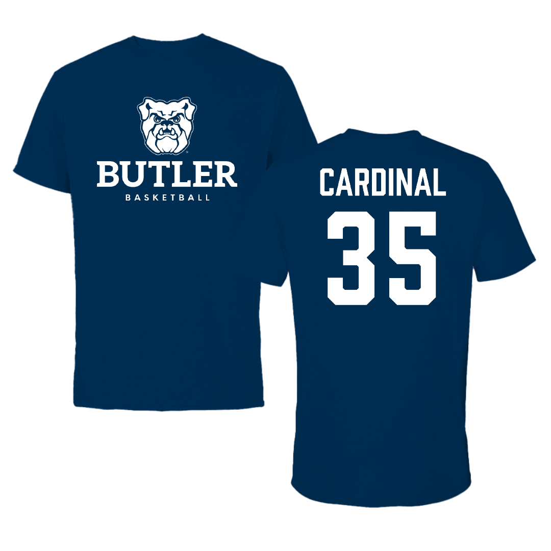 Butler University Basketball (M) Navy Tee - #35 Bryson Cardinal
