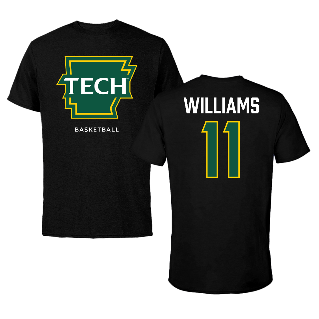 Arkansas Tech University Basketball Black Performance Tee - #11 Jayvn Williams