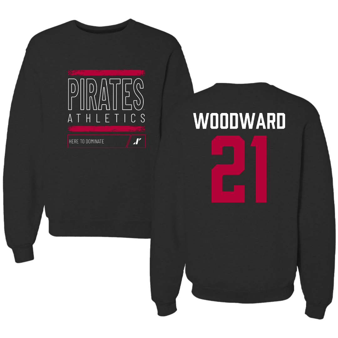 Whitworth University Baseball Black Dominate Crewneck - #21 AJ Woodward