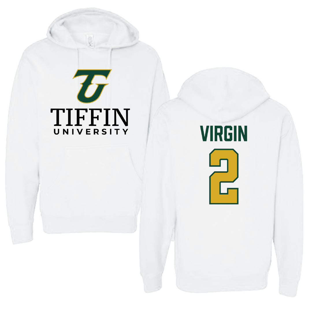 Tiffin University Basketball (M) White Hoodie - #2 Bryce Virgin