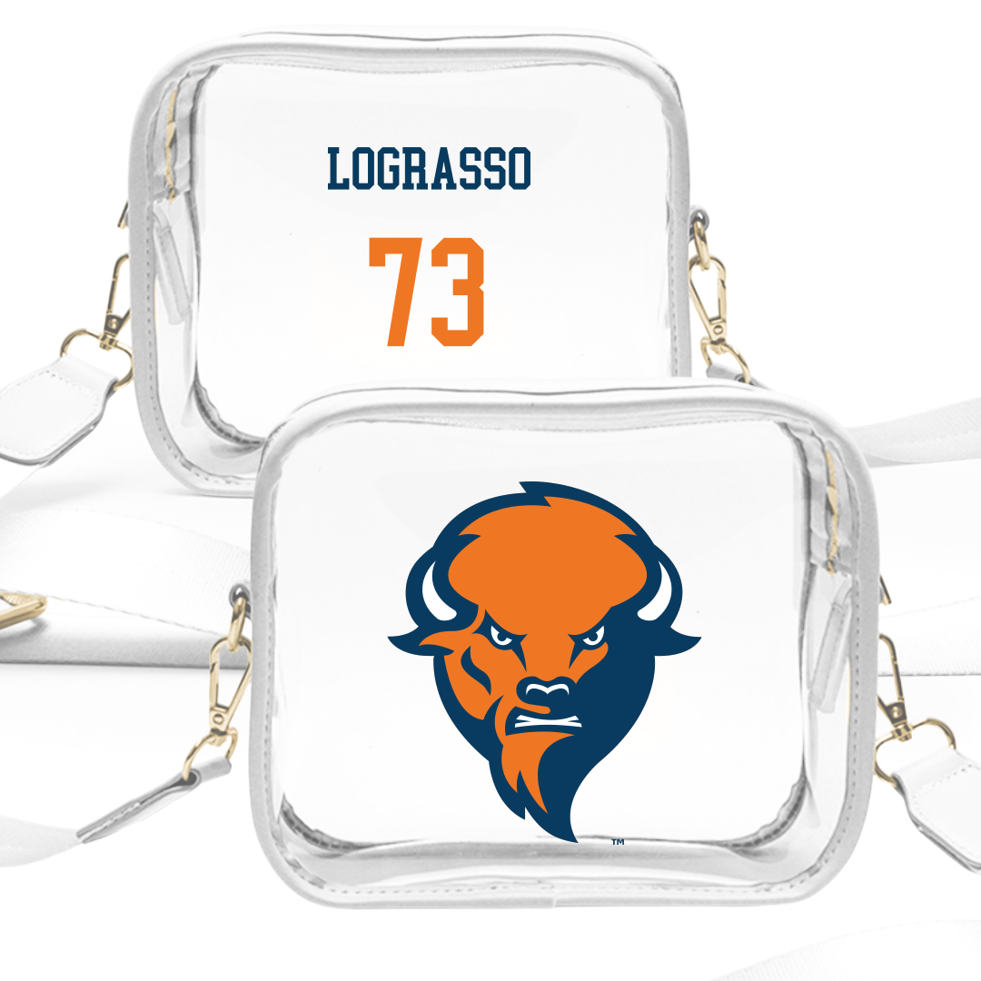 Bucknell University Football White Clear Stadium Bag - #73 David LoGrasso