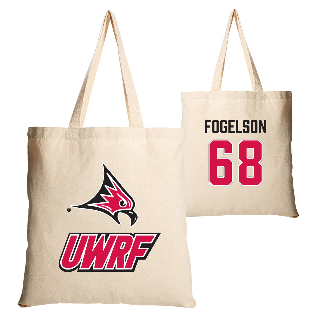 University of Wisconsin-River Falls Football Tan Canvas Tote Bag - #68 Blake Fogelson