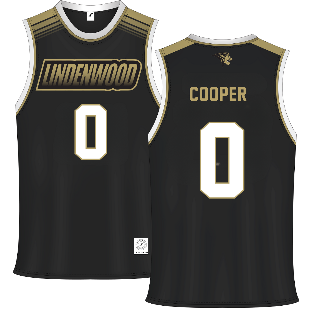 Lindenwood University Black Basketball Jersey - #0 Mekhi Cooper