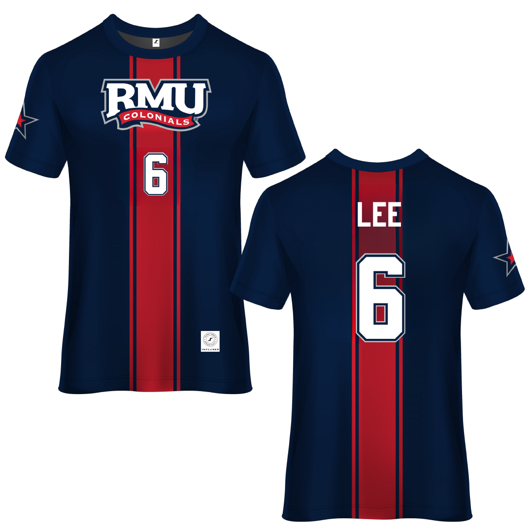 Robert Morris University Blue Soccer Jersey - #6 Jaxson Lee