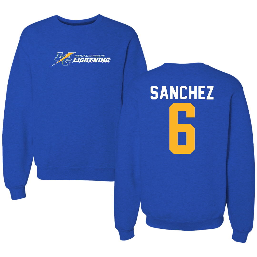 Lehman College Softball Blue Lightning Crewneck - #6 Patria Sanchez