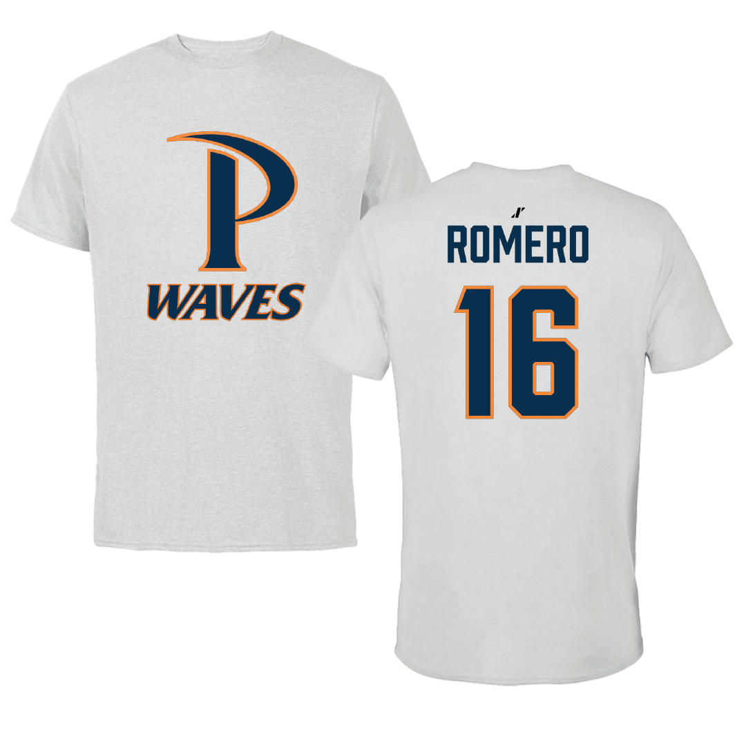 Pepperdine University Baseball Light Gray Performance Tee - #16 Shawn Romero