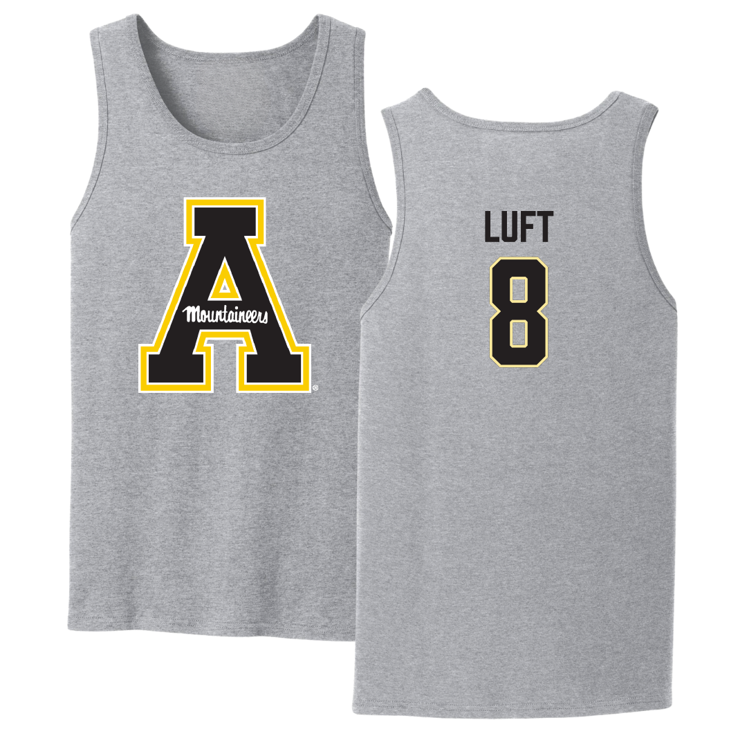 Appalachian State University Baseball Sport Gray Tank Top - #8 Riley Luft