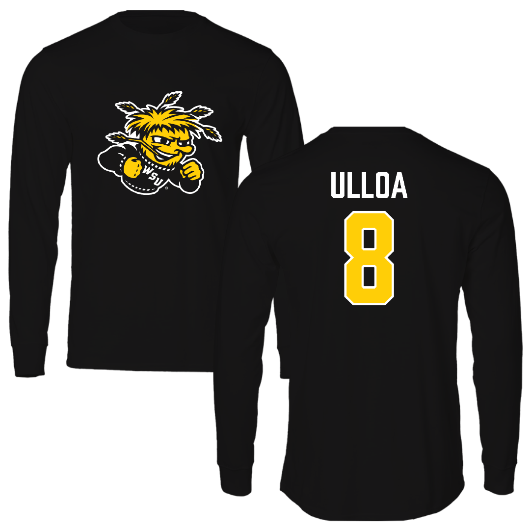 Wichita State University Baseball Black Mascot Long Sleeve - #8 Alex Ulloa