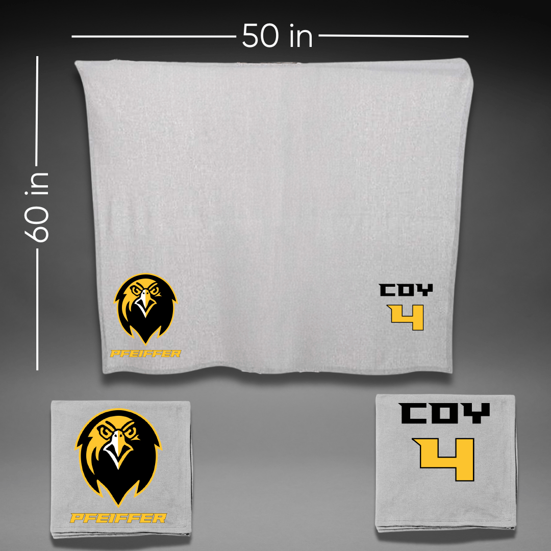 Pfeiffer University Baseball Gray Blanket - #4 Conner Coy
