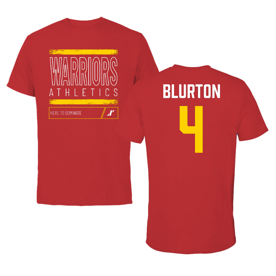 Stanislaus State Baseball Red Dominate Tee - #4 Eli Blurton