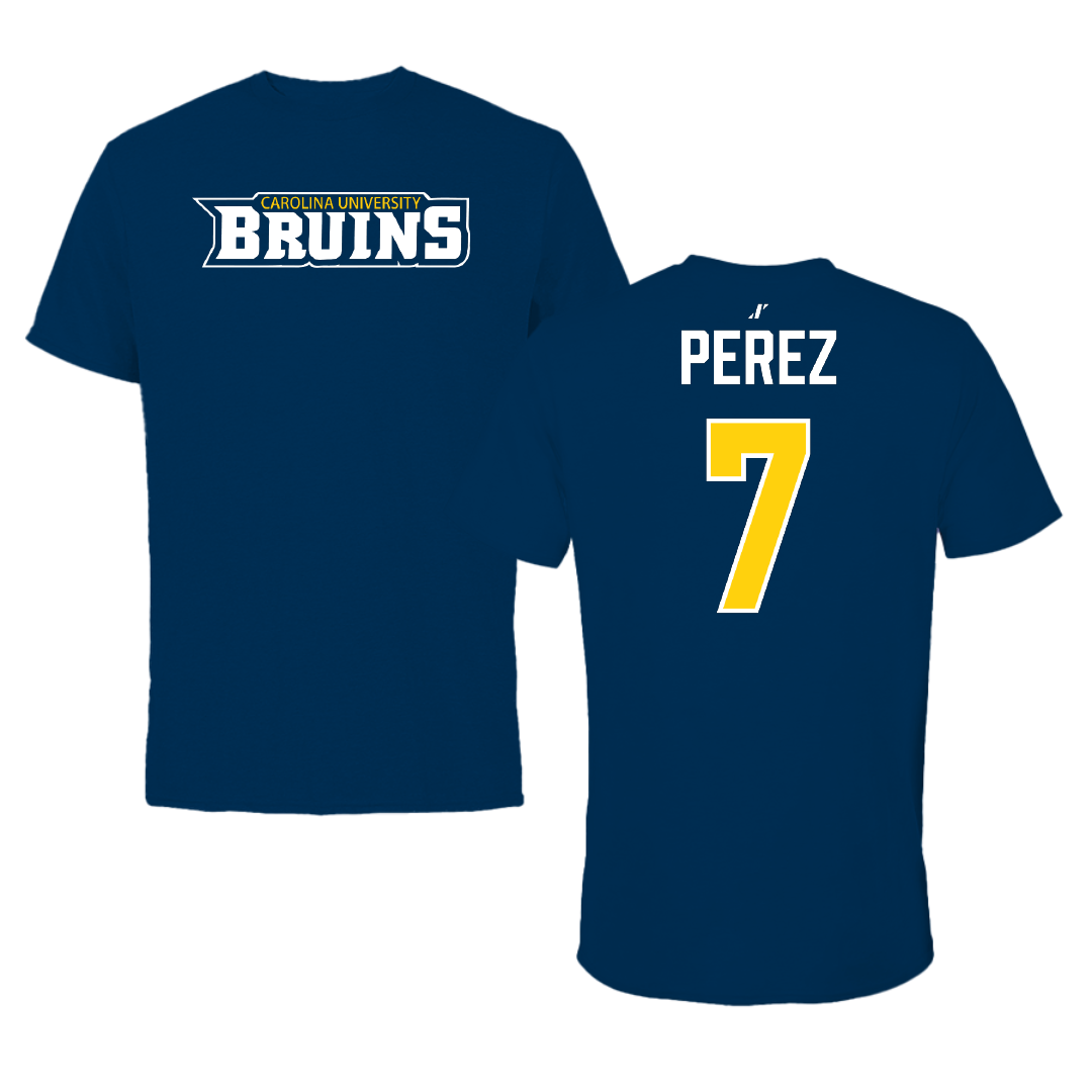 Carolina University Soccer (M) Navy Performance Tee - #7 Luis Alexis Perez