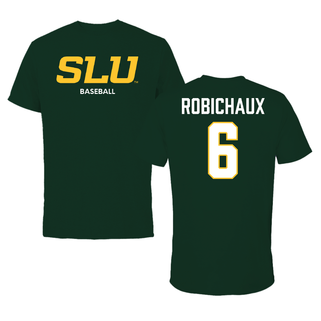 Southeastern Louisiana University Baseball Forest Green Performance Tee - #6 Ben Robichaux