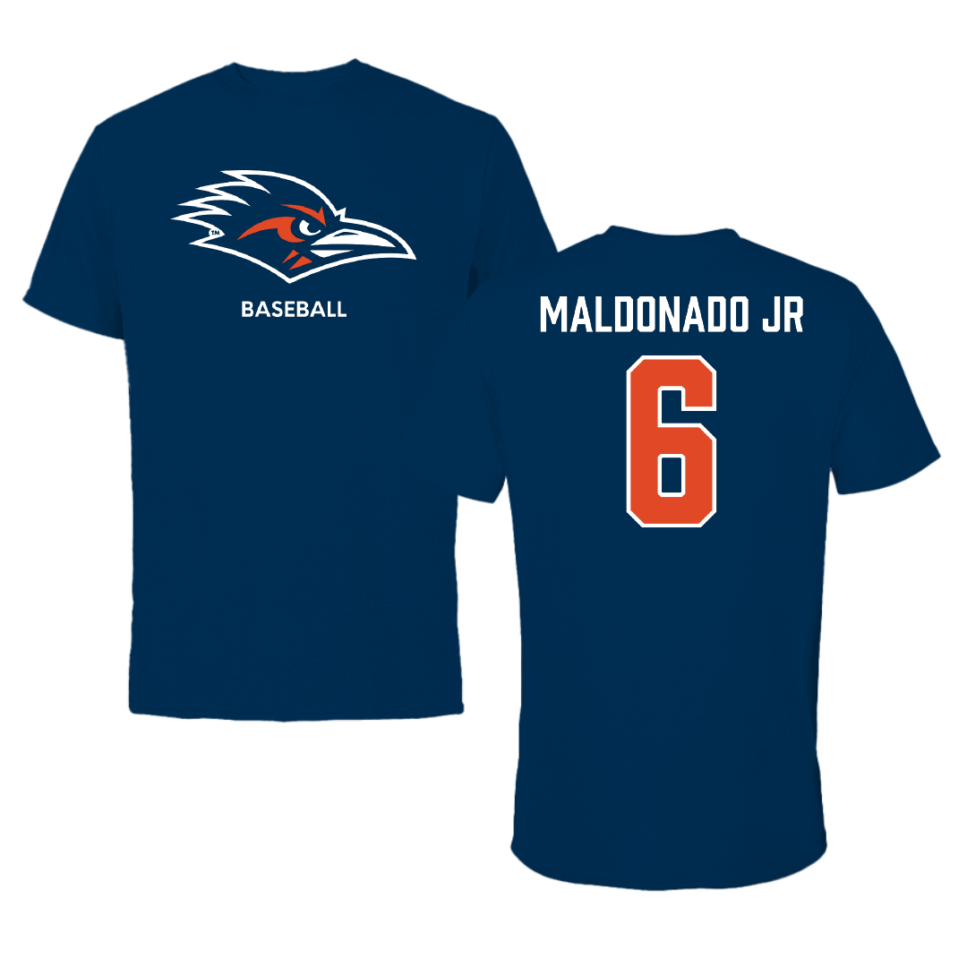 University of Texas at San Antonio Baseball Navy Performance Tee - #6 John Maldonado Jr