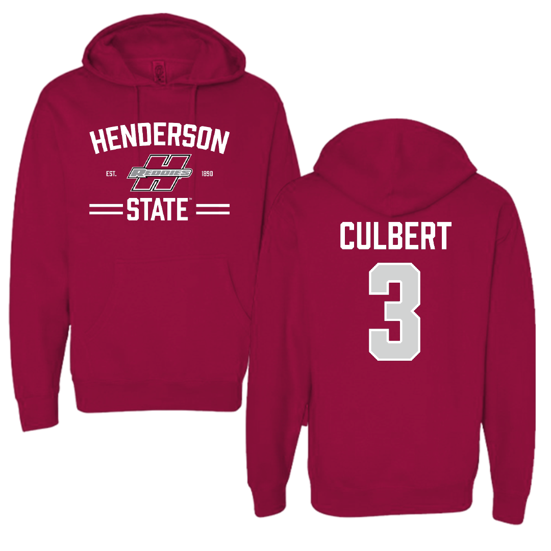 Henderson State University Football Cardinal General Hoodie - #3 Trayv'on Culbert