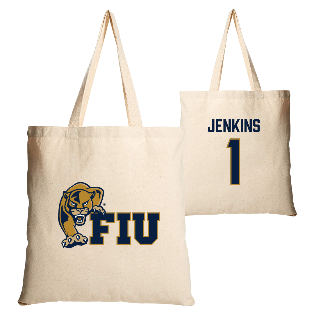 Florida International University Football Tan Canvas Tote Bag - #1 Keyone Jenkins