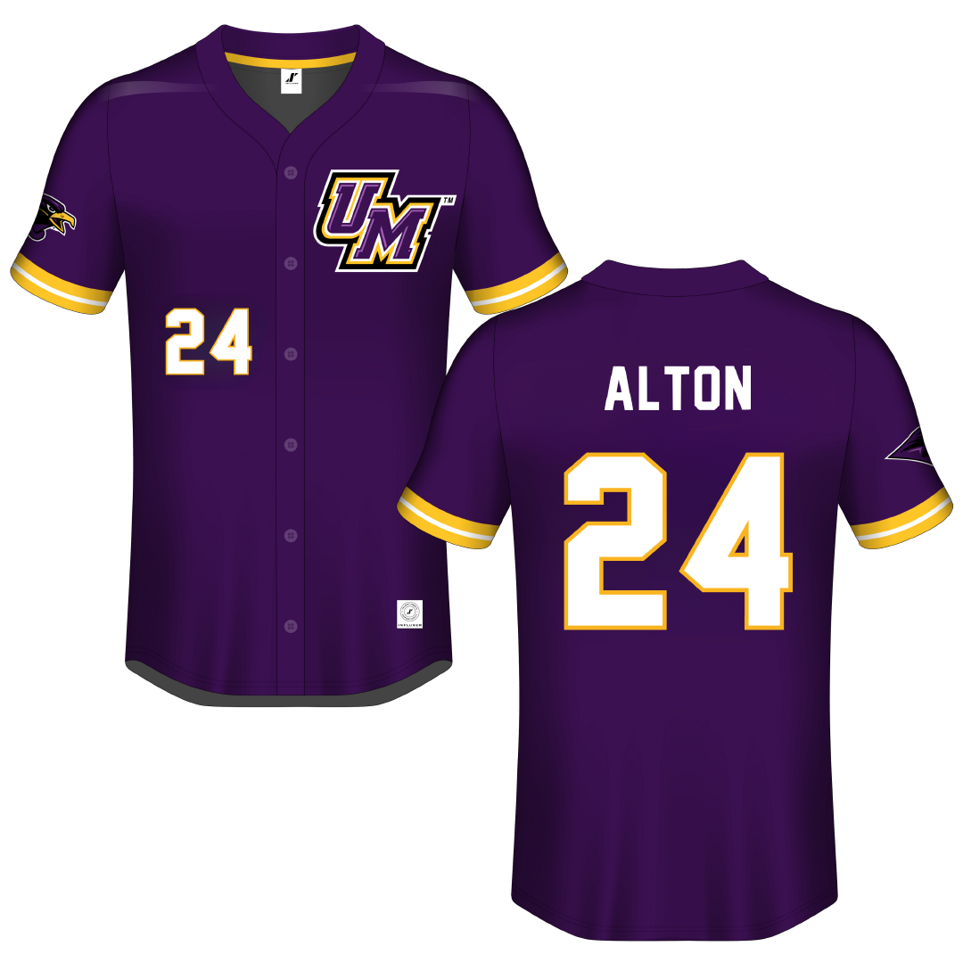 University of Montevallo Purple Button-Down Jersey - #24 Landon Alton