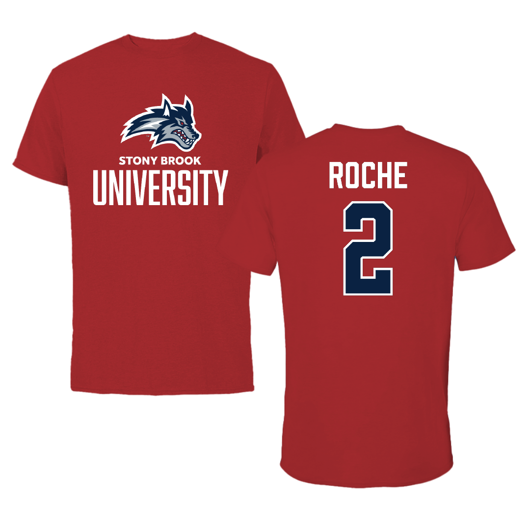 Stony Brook University Soccer Canvas Red Tee - #2 Abigail Roche