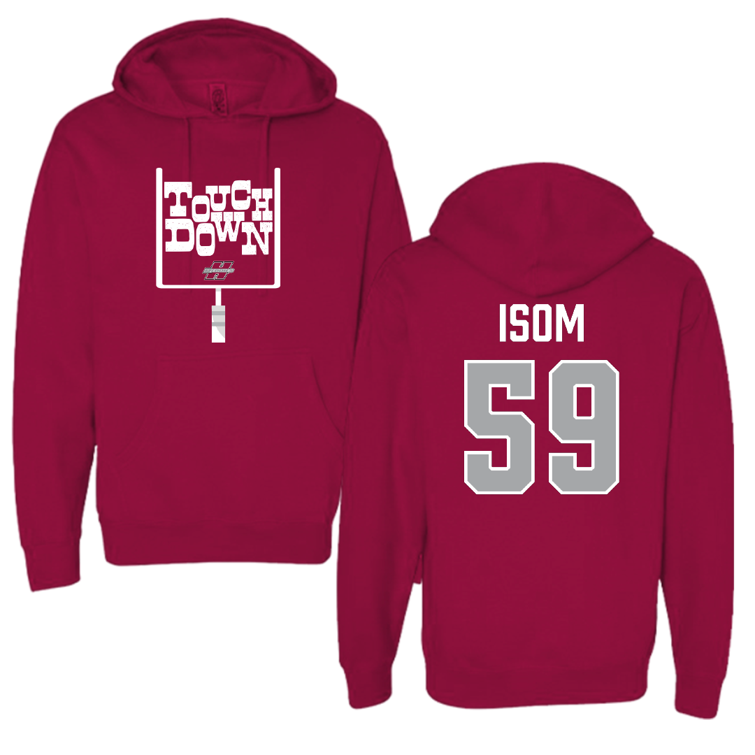 Henderson State University Football Cardinal Touchdown Hoodie - #59 Alexander Isom