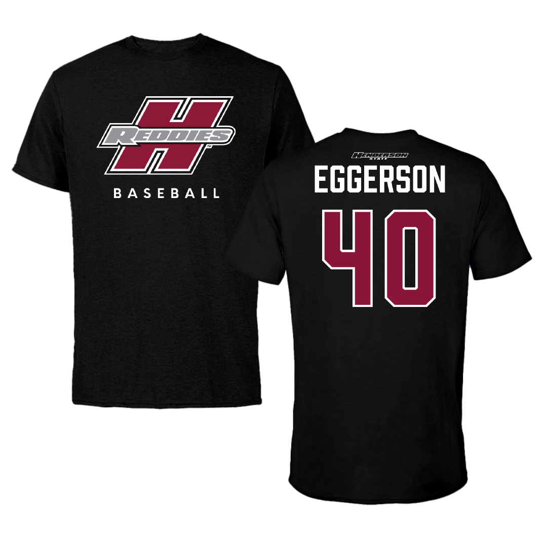 Henderson State University Baseball Black Tee - #40 Anthony Eggerson