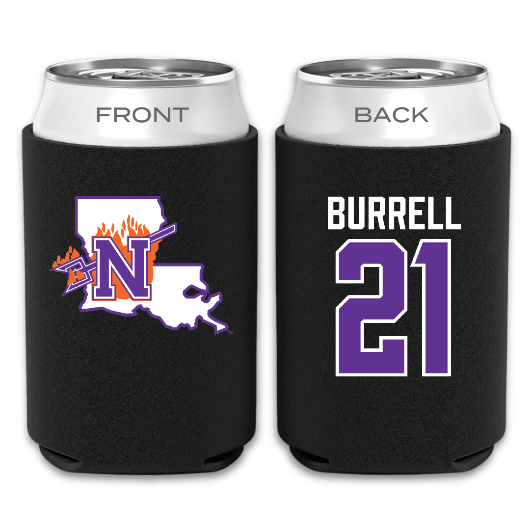Northwestern State University Football Black Can Cooler - #21 Kolbe Burrell