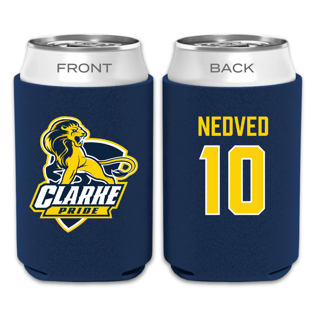 Clarke University Soccer (W) Navy Can Cooler - #10 Jackie Nedved
