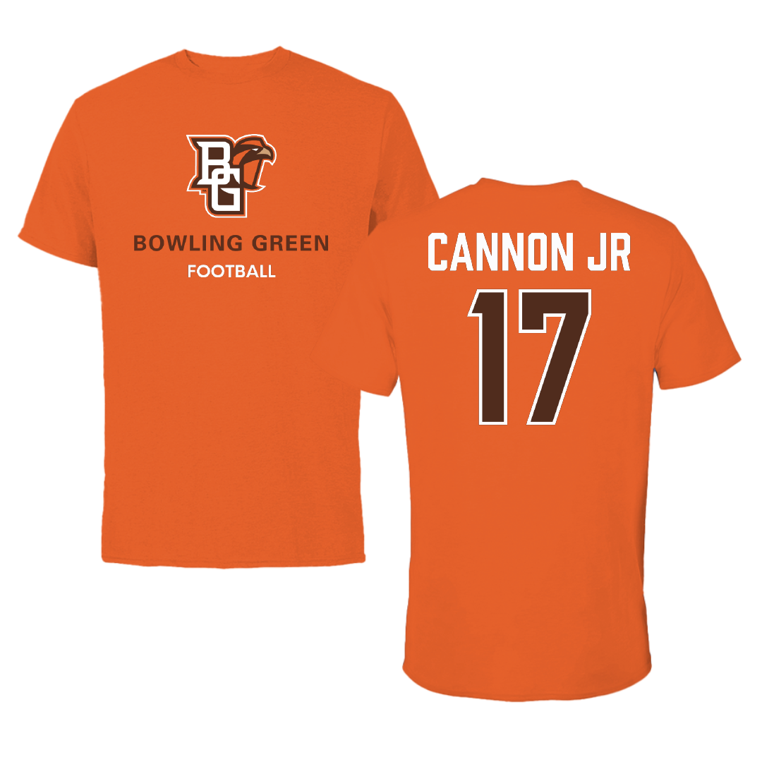 Bowling Green State University Football Orange Performance Tee - #17 Mark Cannon Jr