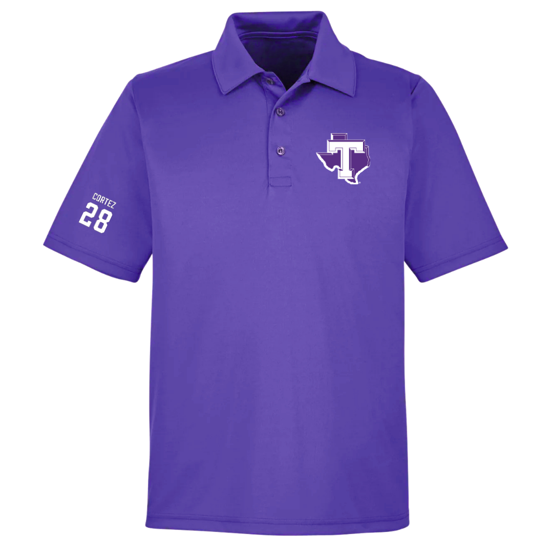 Tarleton State University Soccer (W) Purple Polo - #28 Sam Cortez