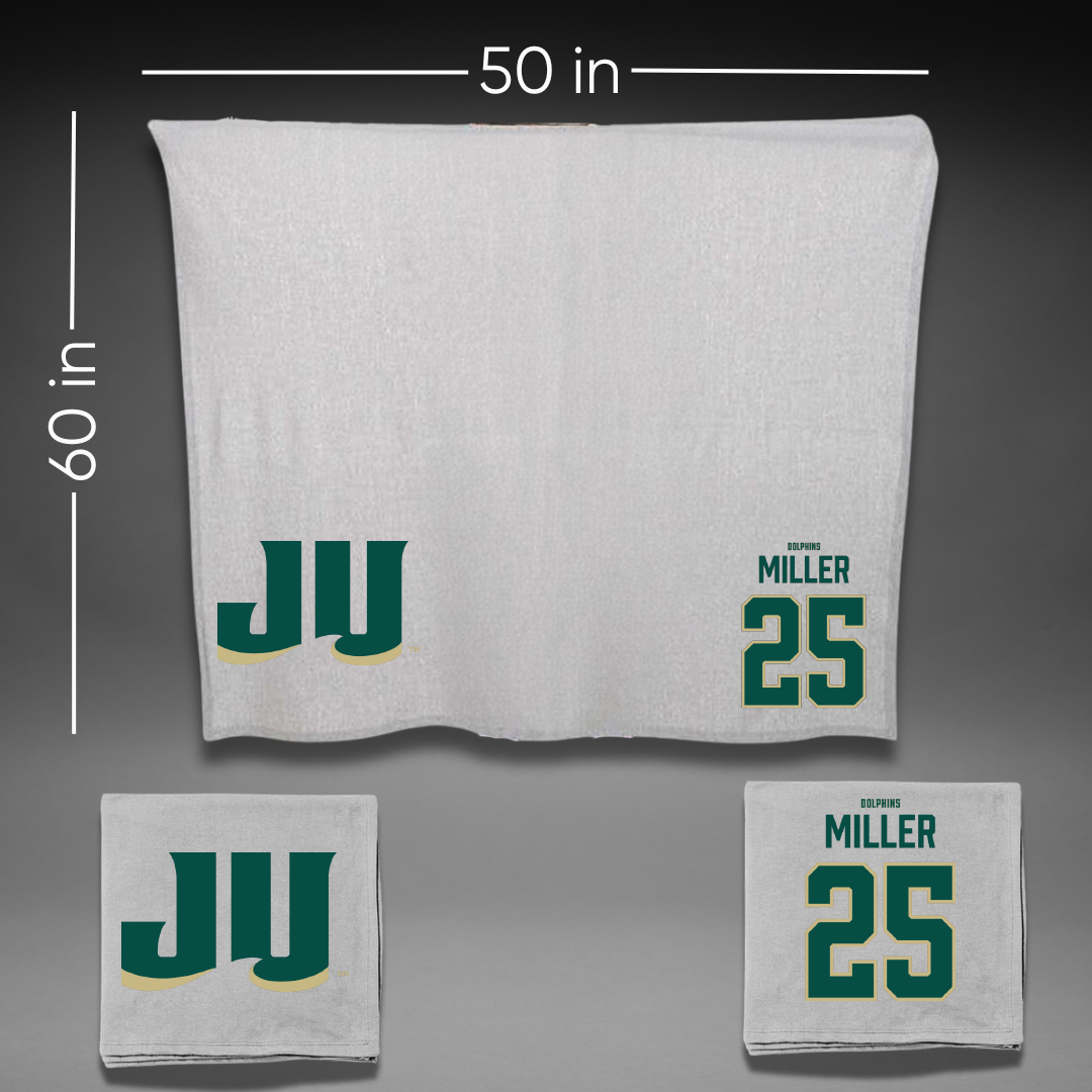 Jacksonville University Baseball Gray Blanket - #25 Jacob Miller