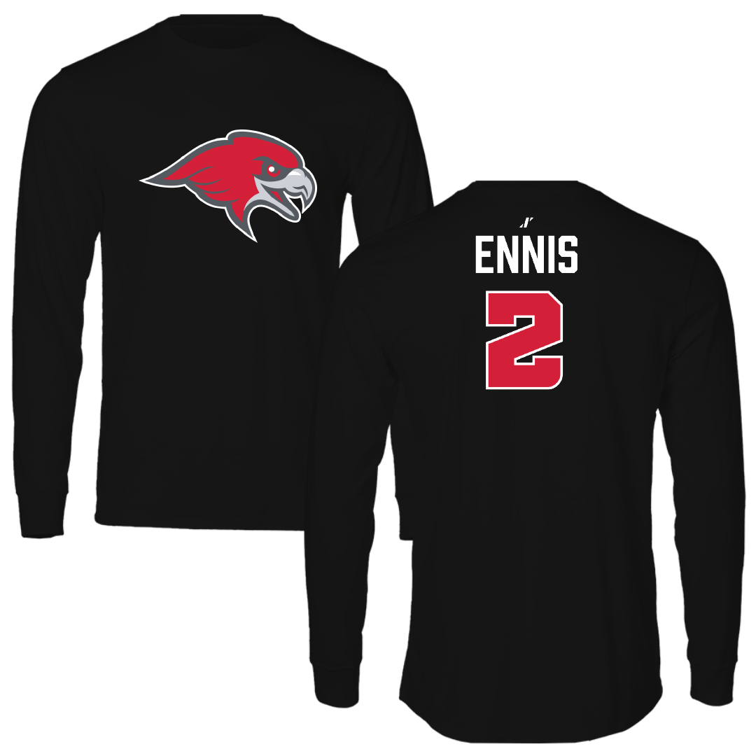 Montclair State University Baseball Black Performance Long Sleeve - #2 Charles Ennis