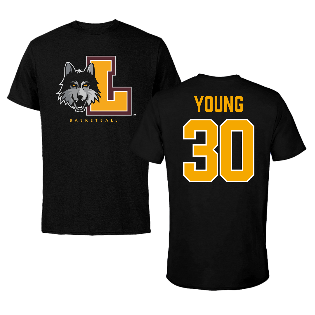 Loyola University-Chicago Basketball (M) Black Mascot Performance Tee - #30 Brayden Young