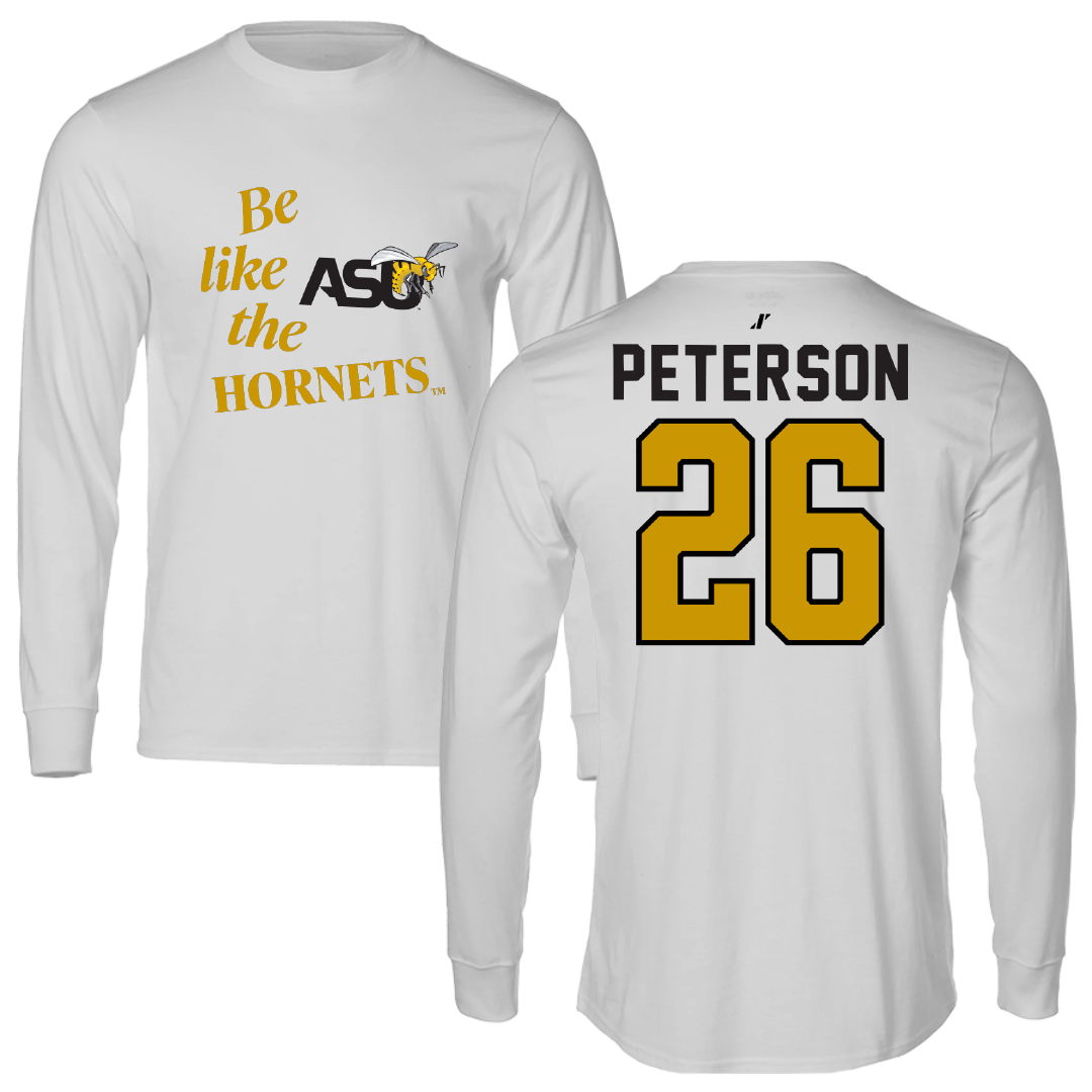 Alabama State University Baseball Light Gray Be Like Us Performance Long Sleeve - #26 James Peterson