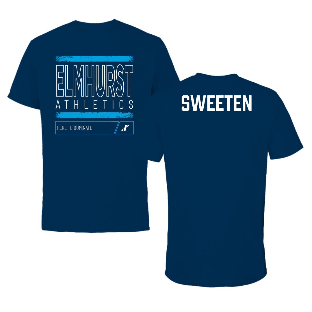 Elmhurst University Golf Navy Dominate Performance Tee - Ava Sweeten