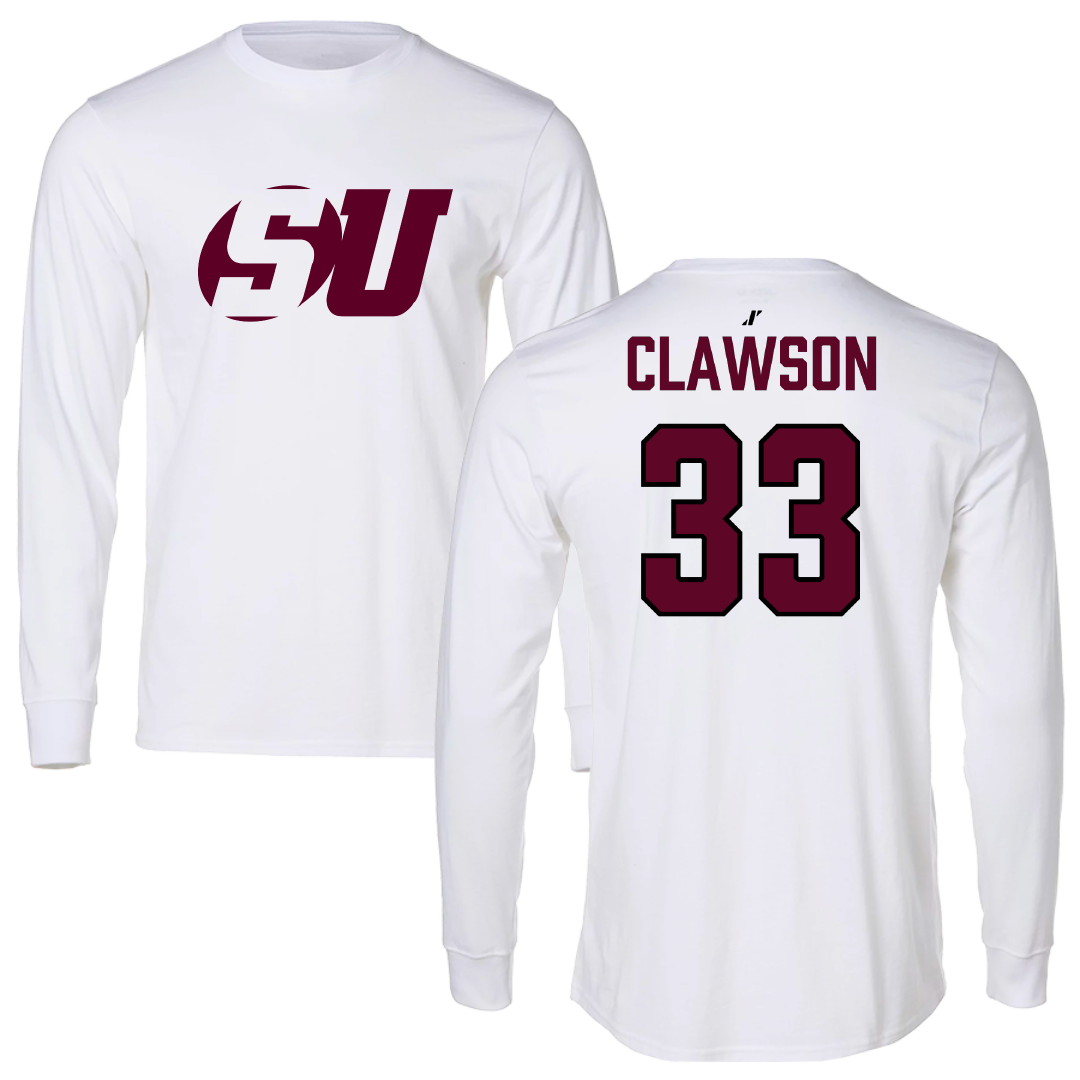 Schreiner University Football White Long Sleeve - #33 Jayden Clawson