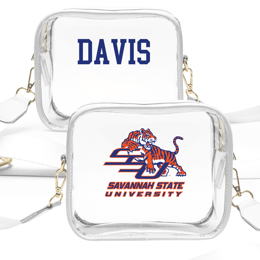 Savannah State University TF and XC White Clear Stadium Bag - Kajuan Davis