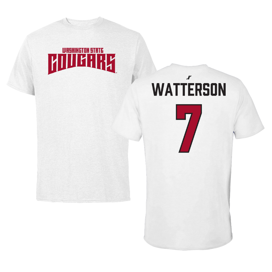 Washington State University Baseball White Classic Performance Tee - #7 Cole Watterson