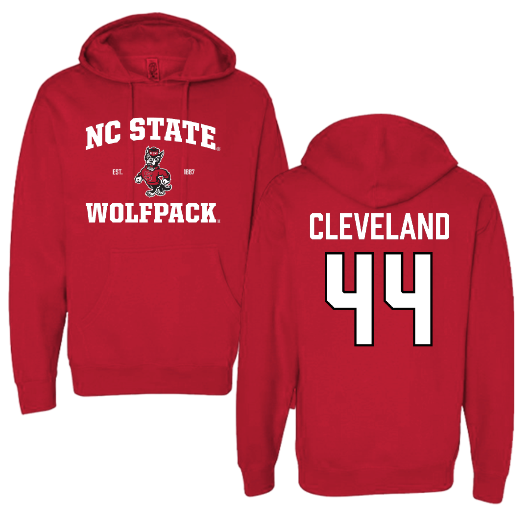North Carolina State University Football Red General Hoodie - #44 Brandon Cleveland