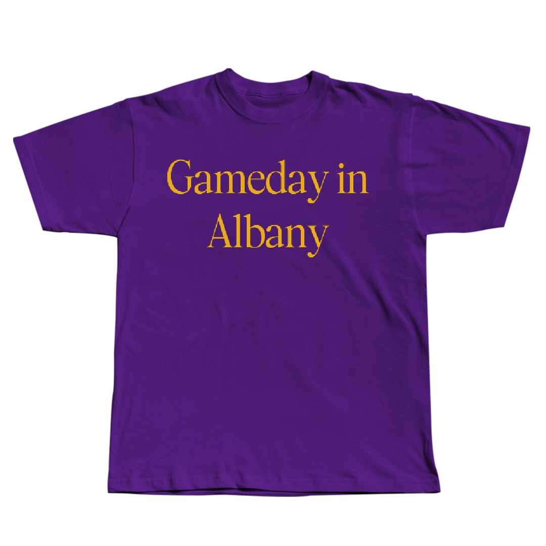 University at Albany Football Purple Gameday Tee - #3 Romero Lavalais Jr.