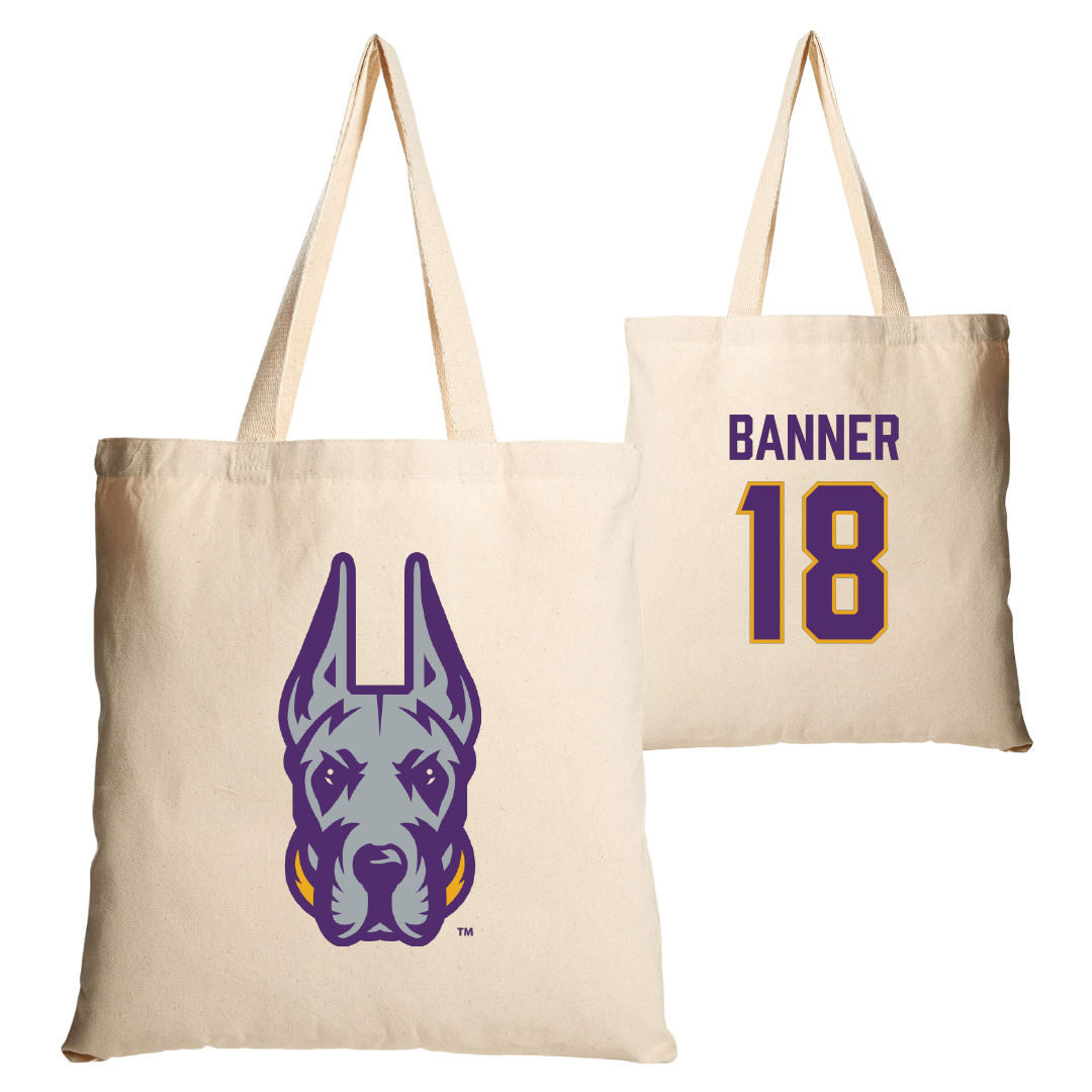 University at Albany Baseball Tan Canvas Tote Bag - #18 Dylan Banner