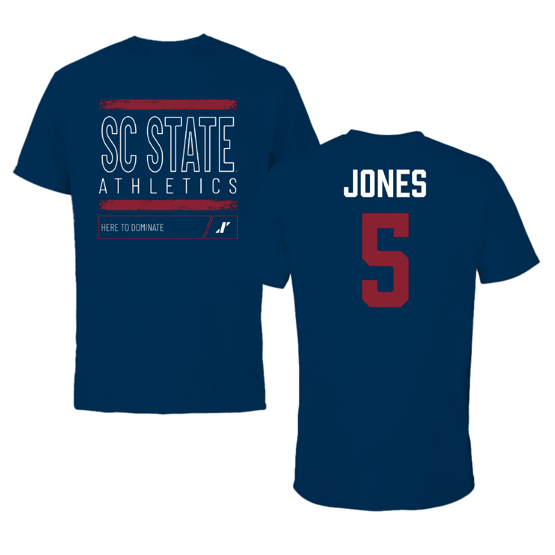 South Carolina State University Football Navy Dominate Performance Tee - #5 Tyler Jones