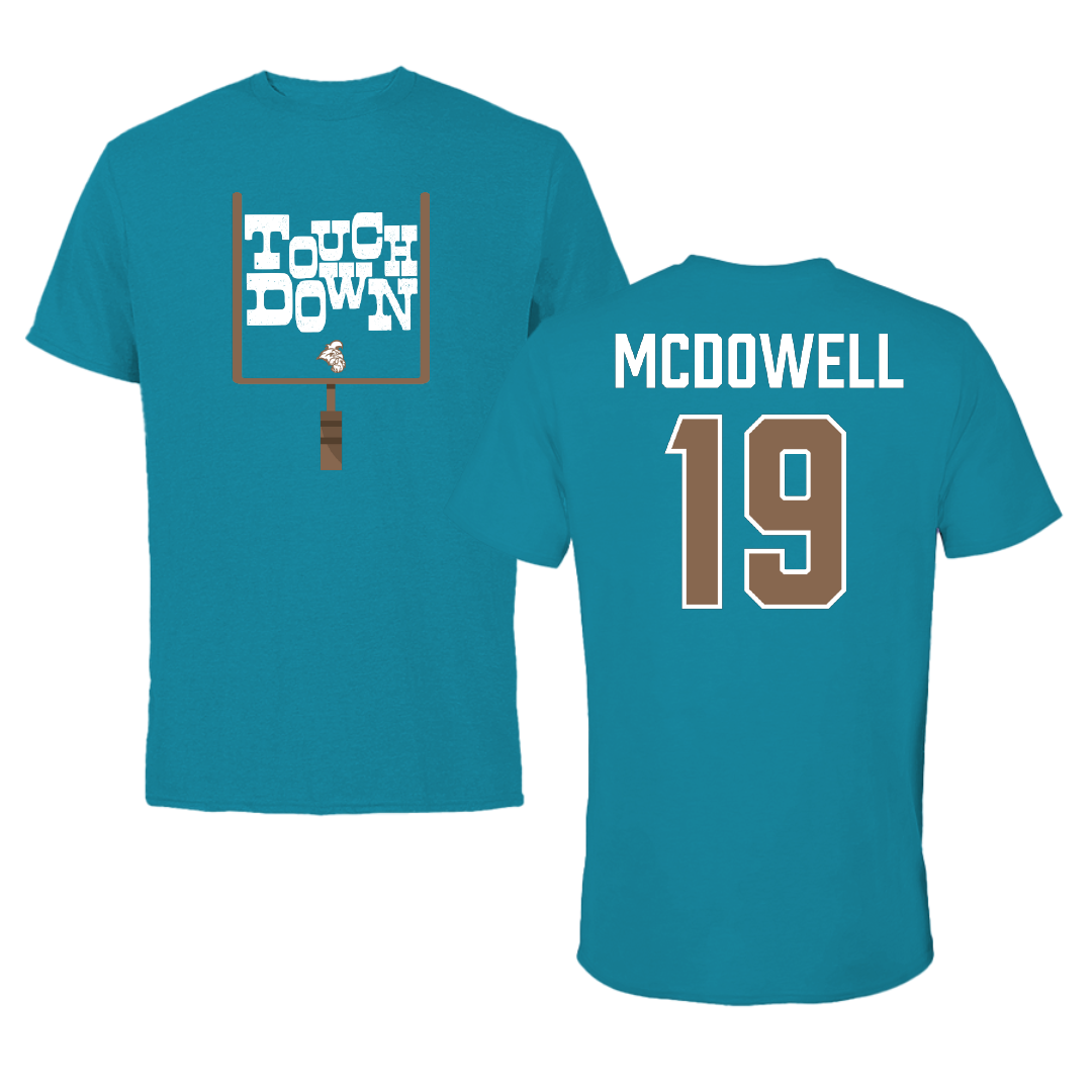 Coastal Carolina University Football Teal Touchdown Tee - #19 Se'Von McDowell
